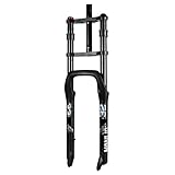 GJYDPU MTB-Luftfedergabel Dual Crown 20/26 Zoll - Strand Schneebike Federgabel mit 160mm Federweg, Schnellspanner 9x135mm QR, 74mm Scheibenbremse Direktmontage, Alu-Gabel Enduro/Downhill