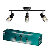 Philips Palms LED 3er Spotleuchte, E14 Lampe nicht enthalten, Schwarz, IP20