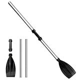 BNGXR Kajak Padde, Kajakpaddel Aluminium, Verstellbare Teleskop Paddel, 120 cm Paddel Set für Kanufahren Kajkak Schlauchboot, Schwarz