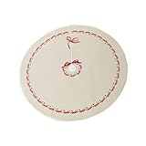 HEITMANN DECO - runde Leinen-Baumdecke - Schutz vor Tannennadeln - Tannenbaum-Unterlage - Weihnachten - Weiss, Rot