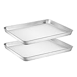 Wildone Baking Sheet Set of 2, Edelstahl Ofenblech Kuchenblech, Größe 30.5 x 25.4 x 2.5 CM, Ungiftig ＆Gesund, Leicht zu Reinigen＆Spülmaschinenfest