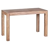 FineBuy Esstisch Massivholz Akazie 120 x 60 cm - Landhaus Esszimmertisch rechteckig Massiv - Küchentisch Vollholz - Holz Tisch Natur - Echtholztisch