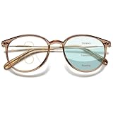 Lanomi Progressive Multifokale Lesebrille Blaulichtfilter Damen Herren Rund Gleitsichtbrille Lesehilfe Sehhilfe UV400 Schutz Brille mit Stärke Braun Gleitsichtbrille 1.5