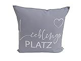 CB Home & Style Outdoor Garten Kissen Wasserabweisend Wasserfest 45 x 45 cm mit Füllung (Lieblingsplatzgrau)
