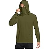 Mrat LSF 50+ Herren-Kapuzenpullover mit Maske, Sonnenschutz, Angel-Shirt, Halstuch, Hoodie, leicht, atmungsaktiv, schnell trocknend, T-Shirt, Outdoor, elastisch, Ausschlag, Laufen, Sport, Tops