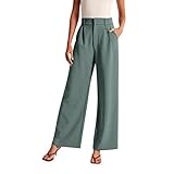 Generisch Anzughose Damen High Waist Freizeithose Damen Weites Bein Yogahose Casual Bequeme Wanderhose Leichte Trainingshose Große Größen Jogginghose Elegant Stretch Stoffhose Einfarbig