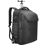SWICKY RICOOI Reiserucksack mit rollen, 17,3 Zoll laptop trolley mit USB-C-Ports & integriertem Zollschloss – Trolleyrucksack für Business, Reisen, Arbeit und Studium