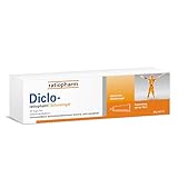 Diclo-ratiopharm® Schmerzgel: schmerzstillendes, entzündungshemmendes Gel bei rheumatischen Erkrankungen, Gelenkschmerzen, Prellungen und Zerrungen. Diclofenac-Natrium. 50 g