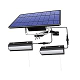Lurrose 1 Satz Solarleuchte Für Den Garten Led Im Freien Landschaft Solar- Außenleuchten Aluminium Außen Sonnenlichter Wand Hühnerstall-solarleuchte Abs Black