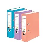 Original Falken Pack PP-Color Ordner. Made in Germany. 8 cm breit DIN A4 farbig sortiert Pastell Vegan Kunststoff-Ordner Ringordner Aktenordner Briefordner Büroordner