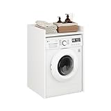 KOMTO Waschmaschinenschrank überbauschrank Weiß - Waschmaschinenüberbau | Waschmaschine Schrank Mozi 66 x 62 x 97 cm