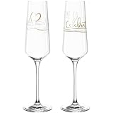 Leonardo Presente Sekt-Gläser 2er Set Celebrate, spülmaschinenfeste Prosecco-Gläser mit gezogenem Stiel, Champagner-Glas Geschenk-Set 280 ml 029179