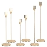 6 Teiliger Kerzenständer Metall, DREI Arten von stabkerzenhalter mit Höhen von 33/28/23 cm. Dekor Kerzenhalter Stabkerze für Hochzeiten, Partys, Geburtstage, Tischdekorationen (Gold)