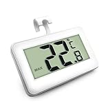Suplong Kühlschrankthermometer, Digitale Thermometer kühlschrank Mit Gefrierfach Gut Lesbarem LCD-Anzeige Lesen Perfekt für Lnnen/Außen/Home/Restaurants/Bars/Cafés (Weiß-1)