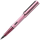 Lamy AL-star autumn pink Füller – Füllhalter mit ergonomischem Griff & polierter Stahlfeder in Strichbreite M – leichtes Aluminiumgehäuse – inkl. Tintenpatrone T 10 blau – Rechtshänder