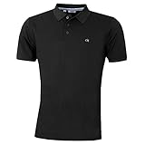 Calvin Klein Herren Campus 3 Knopf Kragen Polo Hemd - Schwarz L