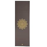 Bodhi Yogamatte RISHIKESH Premium 60 mit goldenem Mandala, grau