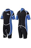Yikayin Neoprenanzug Kinder Kurz, 2.5mm Neopren Shorty für Jungen Mädchen, Thermo UV Schwimmanzug Rückenreißverschluss zum Schwimmkurs, Tauchen, Surfen, Schnorcheln