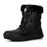 RUYI Winterstiefel Damen Warm Gefüttert Barfuss Schuhe Damen Winter Schneestiefel Wasserdicht Barfuß Winterschuhe Rutschfeste Wanderschuhe