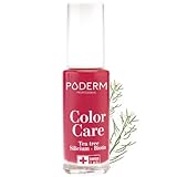 PODERM - Nagellack TEA TREE FÜR NAGELPILZ - GELBE/BESCHÄDIGTE NÄGEL BEHANDELN - Lackpflege verhindert und behandelt Mykose - 2 IN 1 PFLEGE - EINZIGARTIGE FORMEL - Hergestellt in der Schweiz