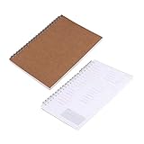 DIKACA 2Stücke Studenten Tagesplaner Notizbuch Hochwertiges Leder für Effiziente Planung Tagebuch Notizen und Kreative Ideen Schule Büro und Reisen