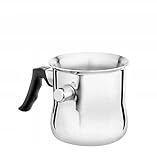 Galicja Milchtopf Ricky mit Pfeife – Topf klein – Milchtopf Milchkochtopf ohne Anbrennen – Brei-Topf – Milchtopf Edelstahl – Kleiner Kochtopf – Milchtöpfe – Simmertopf Milchtopf – 1l,Silber