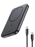 UGREEN Nexode Wireless Power Bank 5000mAh Magnetische Powerbank klein mit USB-C Schnellladefunktion, Kabellose externer Akku Magnetic kompatibel mit iPhone 16 Pro Max/16 Pro/16/15-12(Schwarz)