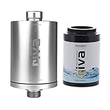 riva Filter | Duschfilter-Set STANDARD | WASSERFILTER – schützt Haut und Haare vor Chlor und Schadstoffen | Reduziert Kalk-Belag | Einfache Montage | Silber