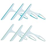 Duschabzieher, Duschkabinenabzieher, Abzieher für Spiegel, Fenster, Böden, Badezimmer, Glas,Schaber Blau*3+Grün*3