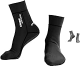 CRESSI Ultra Stretch Neoprene Socks 1.5mm - Unisex Erwachsene Doppelt Gefütterte Neopren Tauchschuhe, Schwarz/Weiß Logo, M