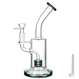 Masenyee 8inch Glas Bong mit Tsunami Filter, 14,5mm Schüssel und Sieb, Kompakte Rauchglas Bong, Robustes und dickes, Chillum Glas Rig, Soft-Clean-Smooth Hit -Lake Green
