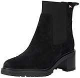 Tommy Hilfiger FLAG MID HEEL SUEDE CHELSEA ( Stiefeletten Damen, Schwarz (Black), 36 EU