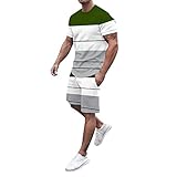 RYTEJFES Herren Bekleidungssets Jogginganzüge Trainingsanzug Rundhals SpleißEn Kurzarm T-Shirt + Sportshorts Zweiteiler Set Outdoor Freizeitanzüge Sommer Leicht Atmungsaktiv 2-Teiliges 2#
