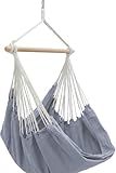 AMANKA XXL Hängesessel Grau 185x130 cm belastbar bis 150kg - Hängestuhl Indoor und Outdoor – dekorativer Hängesessel für Garten - Sitzsack zum Hängen – Hängesitz für kleinen Balkon
