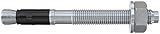 fischer Bolzenanker FAZ II Plus 8/100 gvz, Schwerlastanker mit hoher Tragfähigkeit, Ankerbolzen für Befestigungen schwerer Lasten und Stahlkonstruktionen, Seismik- & ETA-Zulassung