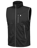 Little Donkey Andy Leichte Softshell-Weste für Herren, Winddichte ärmellose Jacke für Wanderungen Schwarz XL