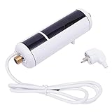 3500W Durchlauferhitzer Tankless 220V 30-52°C LED-Touch IPX4 Wasserdicht Mini Instant Warmwasserbereiter G1/2 Zoll 360° Montage Für Küche Bad Untertisch Energiesparend Schwarz/Weiß