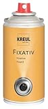 KREUL 800150 - Fixativ, 150 ml Spraydose, hochtransparenter, nicht glänzender Schutzfilm für Kreide-, Kohle- und Buntstiftzeichnungen sowie für Tempera- und Aquarellfarben