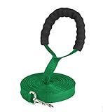 Hundeleine Nylonleine für Hundetraining im Freien, 2,5 cm breit, lang, 1,8 m, 3 m, 6 m, 10 m, 15 m, 20 m, 30 m, 50 m Verstellbare Führleine (Color : Green, Size : 20M)