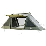 Night Cat Tunnelzelt Aufblasbar Familien: Camping 6 8 Personen Wasserdicht Groß mit Winterfest Glamping 2 Kabinen Quick Outdoor XXL Auto Leicht