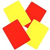 Olanmarp Fußball-Schiedsrichter-Karten-Set – Robuste Rote und Gelbe Karten aus PVC – Unverzichtbares Zubehör für jedes Fußballspiel Set - Made in EU (2er Set (2 Stück Gelb + 2 Stück Rot))