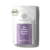 NATURE LOVE® Bio Ashwagandha Pulver - 500 g - Withania Somnifera - zur Zugabe in Smoothies, Säfte, Goldene Milch oder Moon Milk - Bio zertifiziert, vegan, ohne unerwünschte Zusätze