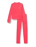 martes Girl's Thermounterwäsche Morsin Kids, 100% Polyester, Lange Funktionsunterwäsche, Atmungsaktiv Base Layer Set, Pink, 128