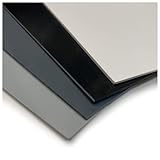 PVC Kunststoffplatte 2000x1000 mm - 1 Stück - seidenmatte PVC Platte, porenlos glatte Oberfläche - Kunststoffplatte 1mm dunkelgrau (RAL 7011) - leicht flexibel - (1 Stück - 200x100cm, 1mm dunkelgrau)