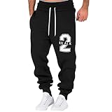 Meine Bestellung, Outdoor Hosen Für Herren Sommerhosen Herren Brief Druck Sporthose Elastische Taille Laufhose Für Alltag Regular Fit Jogger Wanderhose Herren Sommer Herren Hose Stretch(Black,XXL)