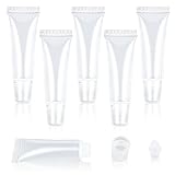 Apausvcm 5 Stück Leere Lipgloss Tuben, Transparent, Kosmetik Lipgloss Tuben Behälter, Nachfüllbare Kosmetikflaschen, 8ml, Reisen