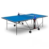 GEWO AWR Easy Tischtennisplatte Outdoor - Made in Germany - Wetterfeste 4mm Melaminharz Platte Tischtennis/Ganzjahres Tischtennistisch Outdoor Wetterfest/Tischtennisplatte Wetterfest Blau