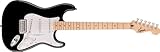 Squier by Fender Sonic Stratocaster, E-Gitarre, Ahorngriffbrett, Weiße Schlagplatte, Schwarz