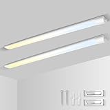 ALUSSO 2er Set LED Röhre 120cm, Superhelle 40W 4800lm Lichtleisten Integrierte Leiste, Farben Veränderbar Leuchtstoffröhre Kaltweiß Neutralweiß Warmweiß, Lichtleiste für Küche Garage Werkstatt Keller