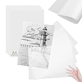 50 Blatt Durchsichtige Papier, Weiß Transparentpapier, Tracing Paper Hohe Transparenz, 55 g/m² Seidenpapier Transparentpapier, zum Zeichnen, Basteln, Gestalten Papier Transparent (210 * 297mm)
